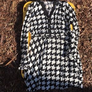 LS houndstooth dress